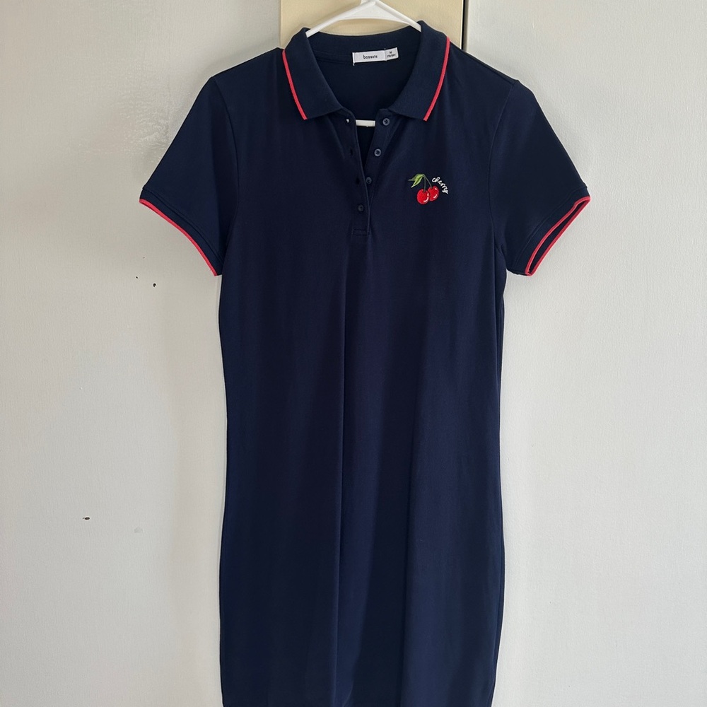 Not Rated Navy Dress with Cherry Detail